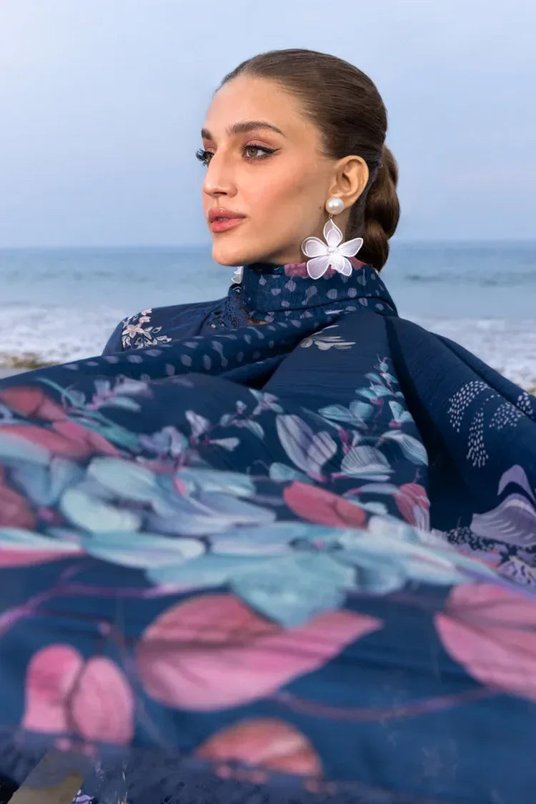 RANG RASIYA-3PC LAWN CHIKAN EMBROIDERED SHIRT WITH CHIFFON PRINTED DUPATTA AND TROUSER-RP-4659 - Rang Pasand