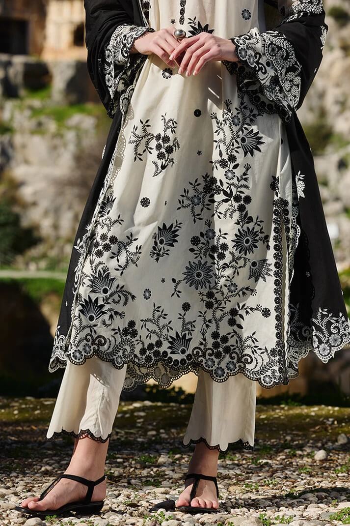 IMAGE LAWN 3PC - LAWN AIRJET EMB SHIRT WITH CHIFFON EMB DUPATTA AND LAWN ARIJET DYED TROUSER | RP-3714