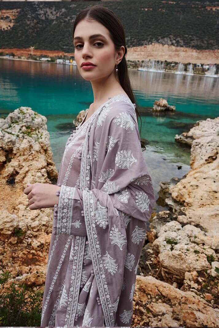 IMAGE LAWN 3PC - LAWN EMB SHIRT WITH LAWN READY TO WEAR EMB DUPATTA AND LAWN EMB TROUSER | RP-3696