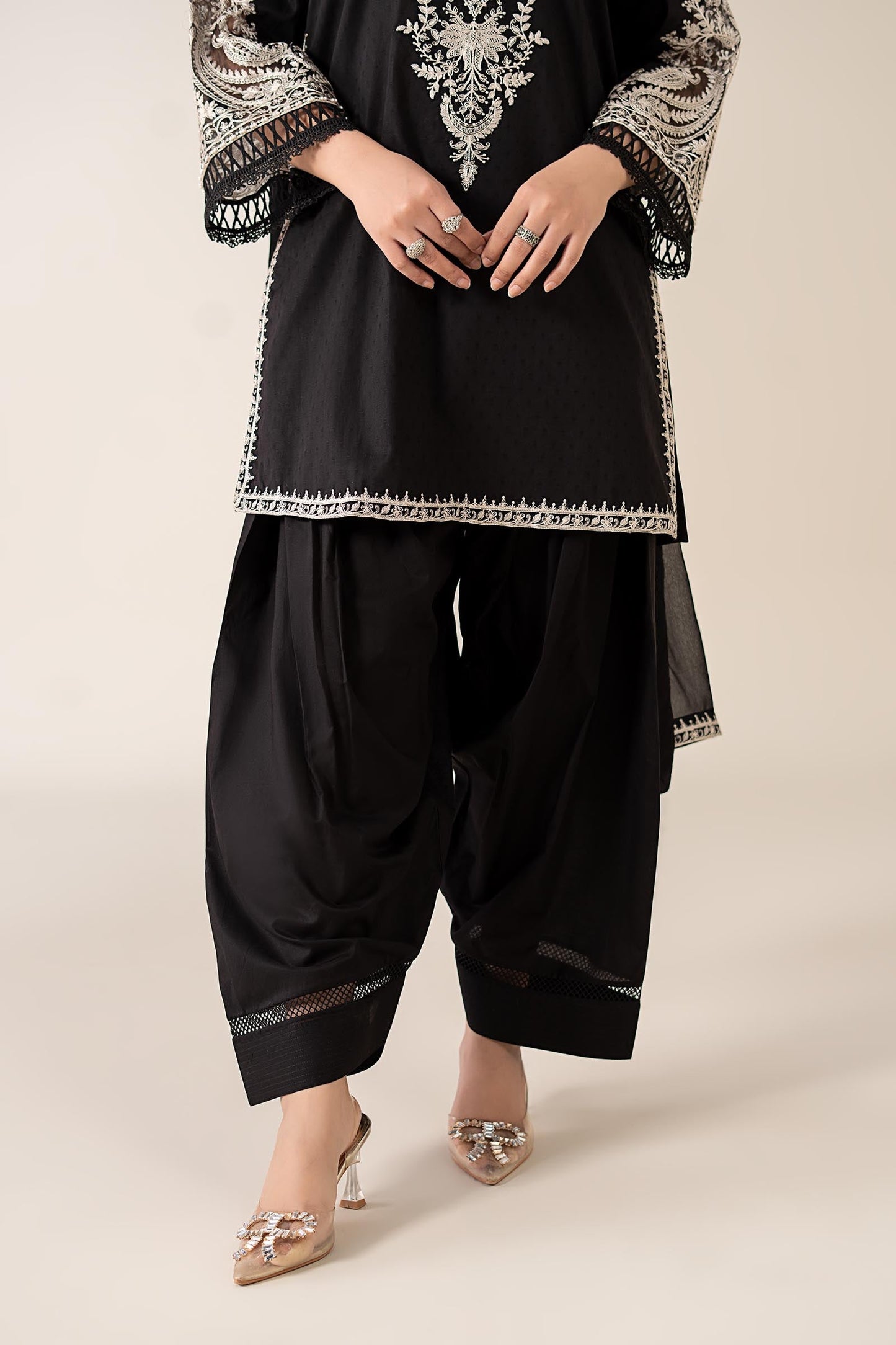 MARIA.B-3PC DHANAK EMBROIDERED SHIRT WITH BAMBER CHIFFON EMBROIDERED DUPATTA & TROUSER-BIC-4175