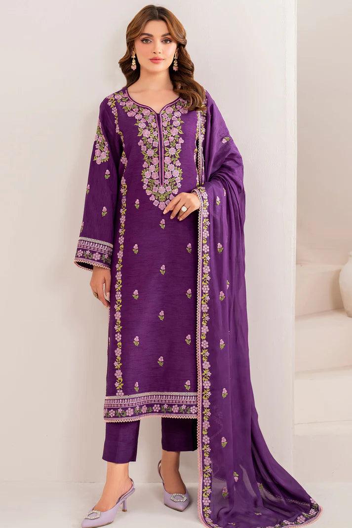 Garnet Lawn Emb 3Pcs 1028 rangpasand.com 09