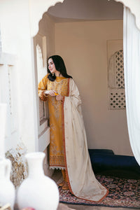 FLORENT-3PC DHANAK EMBROIDERED SHIRT WITH DHANAK EMBROIDERED SHAWL AND TROUSER BIC-4150