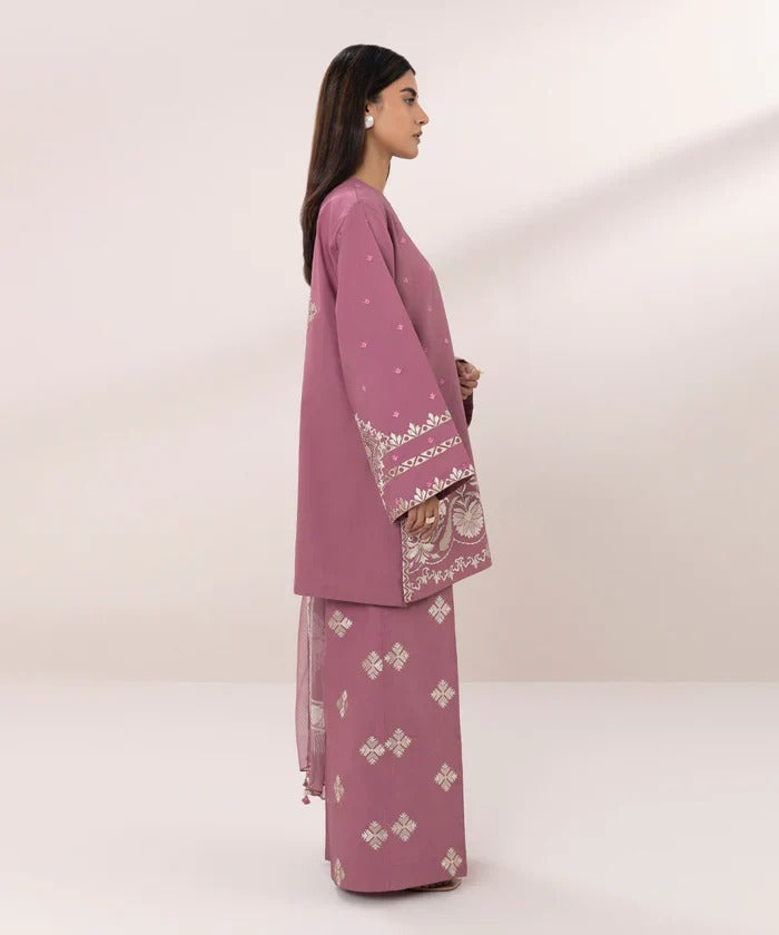 SAPPHIRE LAWN 3PC - LAWN EMB SHIRT WITH MONARK PRINTED DUPATTA AND LAWN EMB TROUSER | RP-3620