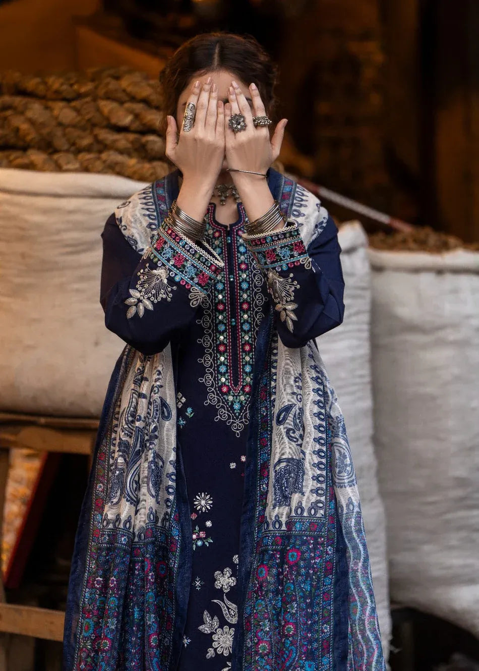 BATIK-3PC LAWN EMBROIDERED SHIRT WITH CHIFFOON PRINT DUPATTA AND EMB TROUSER-RP-4603