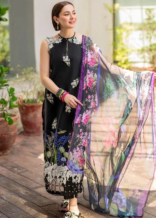 ASIFA NABEEL LAWN 3PC - LAWN EMB PRINTED SHIRT WITH CHIFFON PRINTED DUPATTA AND LAWN PRINTED TROUSER | RP-2515