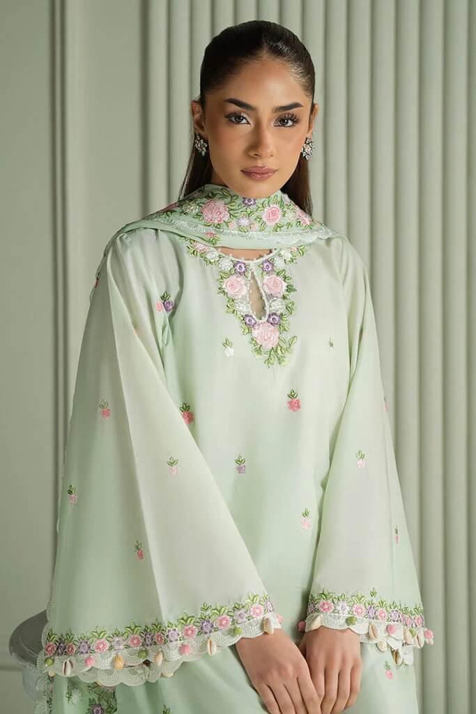 CROSS STITCH LAWN 3PC - LAWN EMB SHIRT WITH MONARK EMB DUPATTA AND LAWN DYED TROUSER | RP-3695