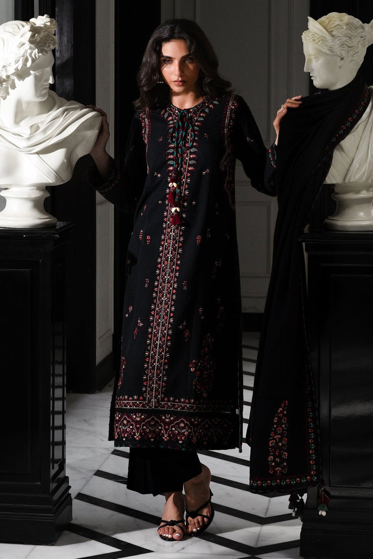 BATIK-3PC DHANAK EMBROIDERED SHIRT WITH DHANAK EMBROIDERED SHAWL AND TROUSER-BIC-4340