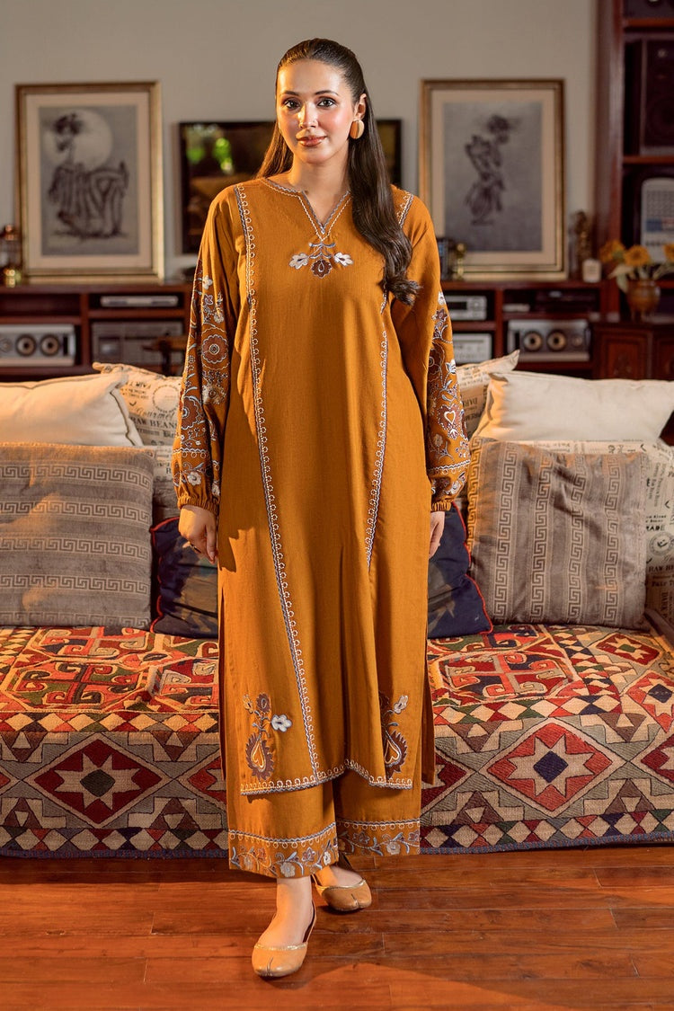 URGE-2PC DHANAK EMBROIDERED SHIRT AND EMBROIDRED SLEEVES-BIC-134