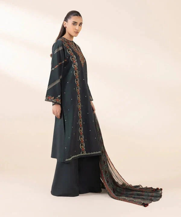 SAPPHIRE LAWN 3PC - LAWN EMB SHIRT WITH MONARK PRINTED DUPATTA AND LAWN DYED TROUSER | RP-3651