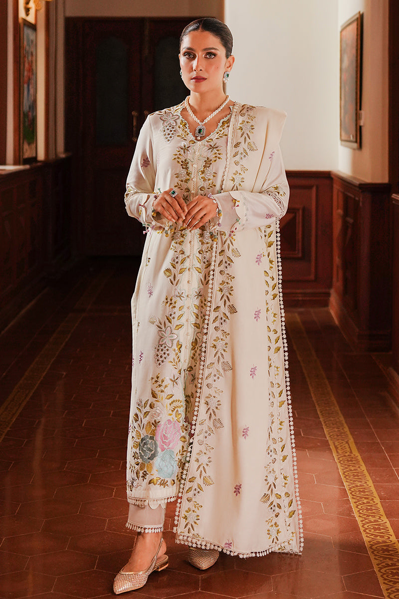 CROSS STITCH-3PC DHANAK EMBROIDERED SHIRT WITH DHANAK EMBROIDERED SHAWL AND TROUSER BIC-4161