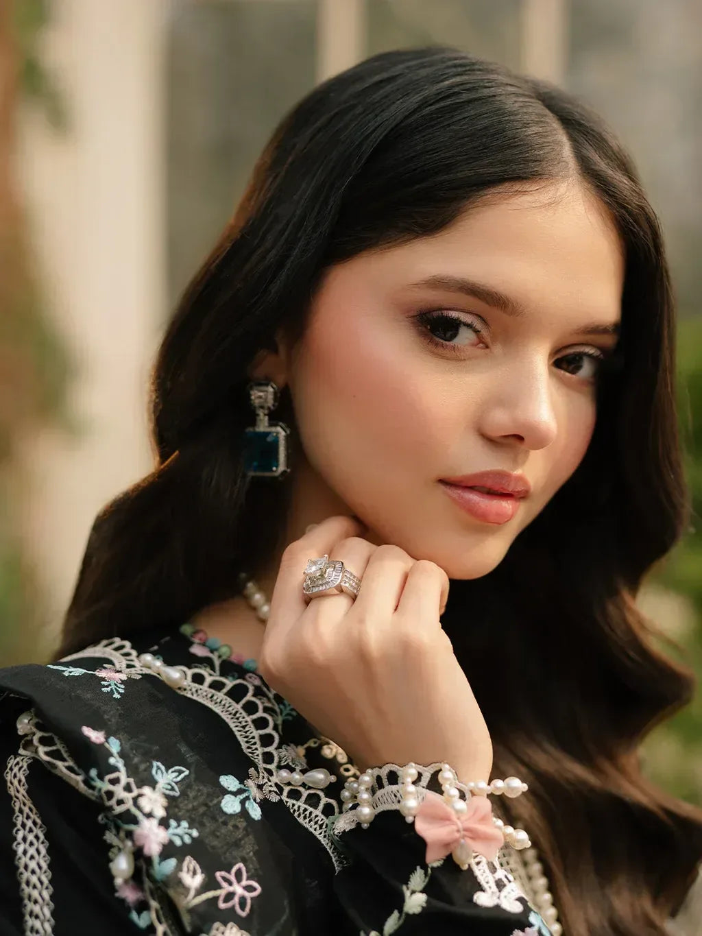 BIN ILYAS-3PC LAWN HEAVY EMBROIDERED SHIRT WITH KHADDI NET EMBROIDERED DUPATTA & LAWN TOUSER-RP-4725 - Rang Pasand