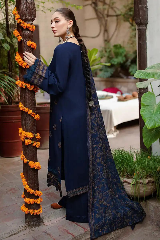 3PC EMBROIDERED DHANAK DRESS HB-BR-605
