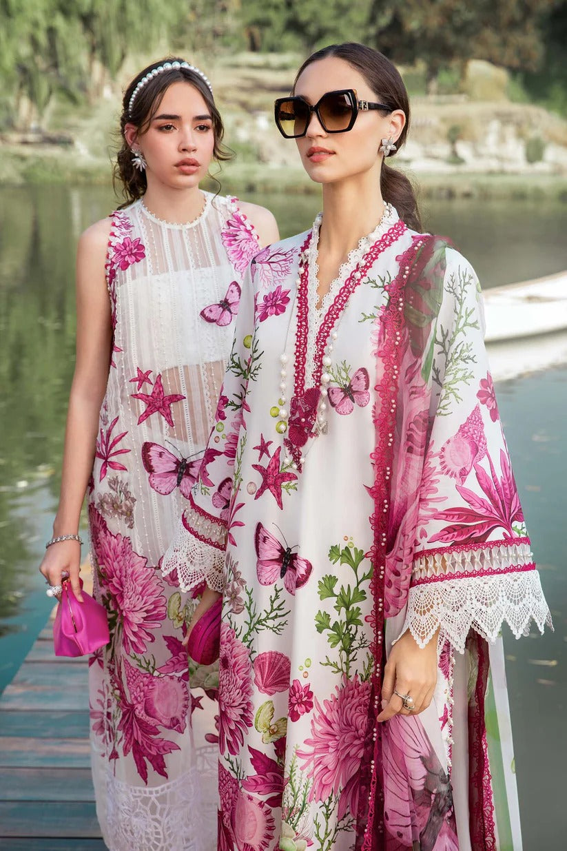MARIA.B LAWN 3PC - LAWN EMB PRINTED SHIRT WITH CHIFFON PRINTED DUPATTA AND LAWN PRINTED TROUSER | RP-2