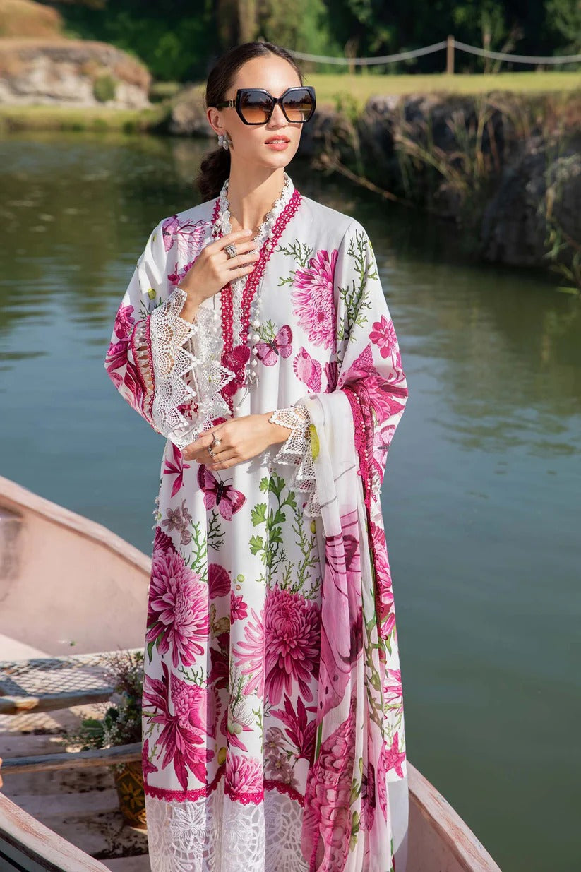 MARIA.B LAWN 3PC - LAWN EMB PRINTED SHIRT WITH CHIFFON PRINTED DUPATTA AND LAWN PRINTED TROUSER | RP-2