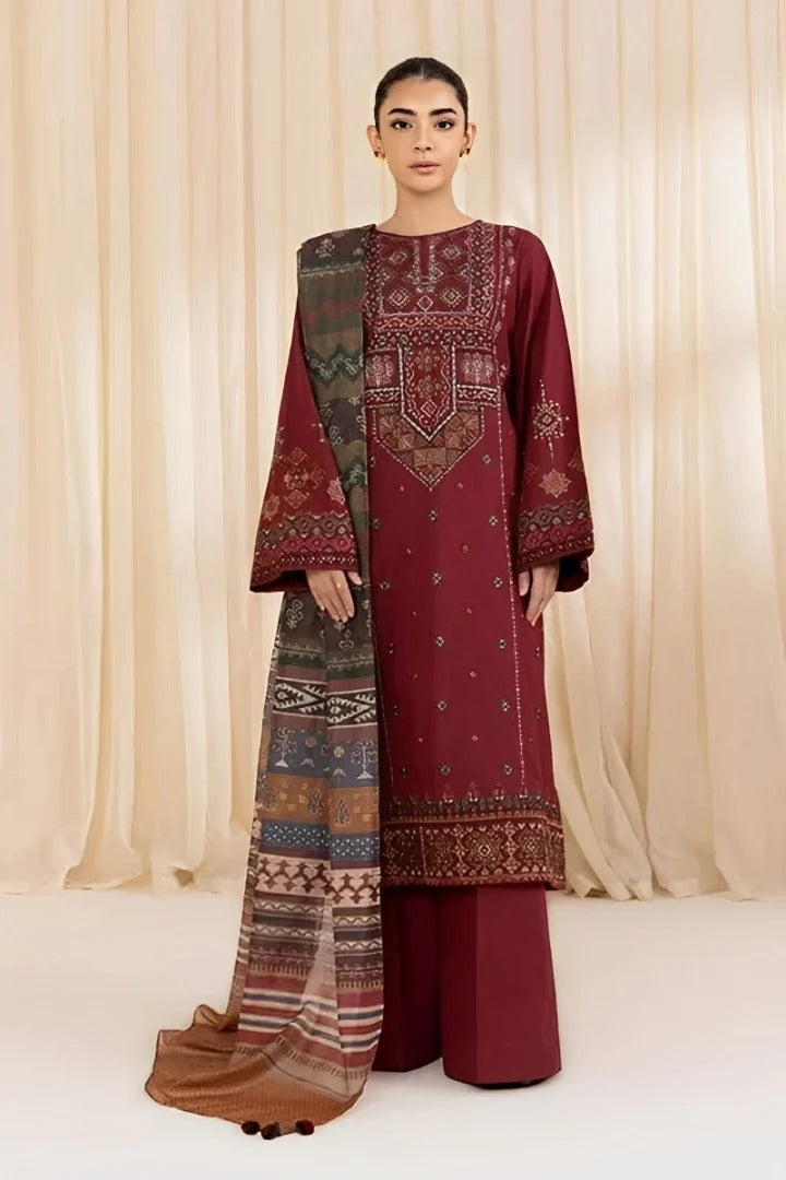SAPPHIRE LAWN 3PC - LAWN EMB SHIRT WITH MONARK PRINTED DUPATTA AND LAWN DYED TROUSER | RP-3746