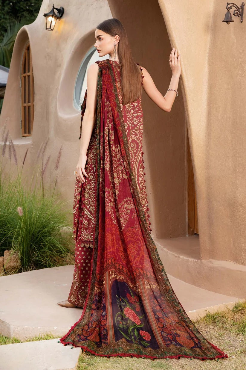 MARIA.B LAWN 3PC - LAWN EMB PRINTED SHIRT WITH CHIFFON PRINTED DUPATTA AND LAWN EMB PRINTED TROUSER | RP-2518