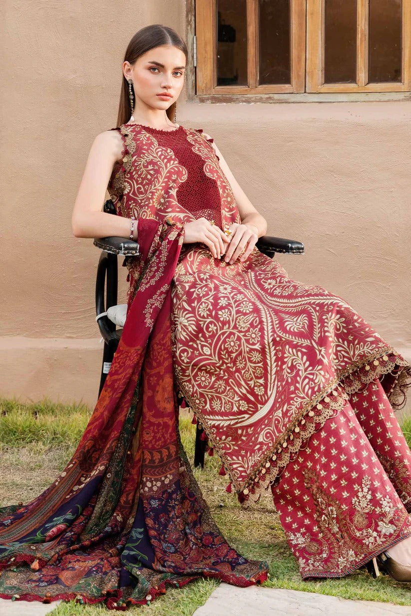 MARIA.B LAWN 3PC - LAWN EMB PRINTED SHIRT WITH CHIFFON PRINTED DUPATTA AND LAWN EMB PRINTED TROUSER | RP-2518