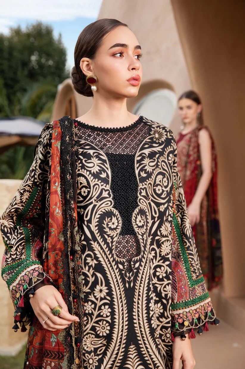 MARIA.B LAWN 3PC - LAWN EMB PRINTED SHIRT WITH CHIFFON PRINTED DUPATTA AND LAWN EMB PRINTED TROUSER | RP-2517