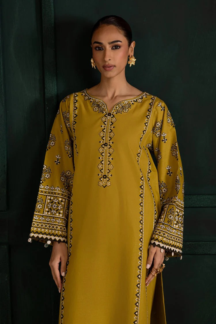 BATIK-2PC DHANAK EMBROIDERED SHIRT WITH DHANAK EMBROIDERED TROUSER-BIC-141