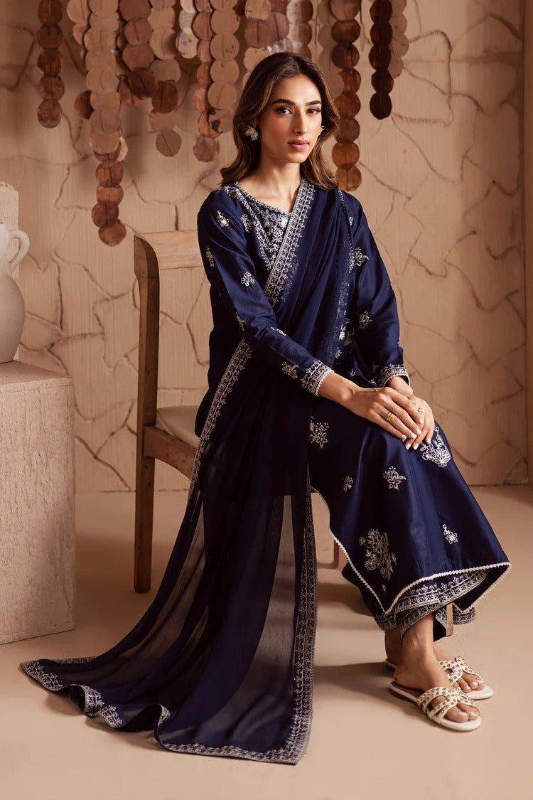 BATIK-3PC DHANAK EMBROIDERED SHIRT WITH CHIFFON EMBROIDERED DUPATTA AND EMB TROUSER BIC-4180