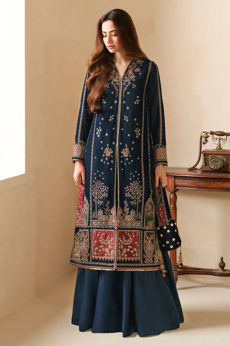 Jazmine 2Pcs Heavy Embroidered Velvet Suit With Velvet Trouser