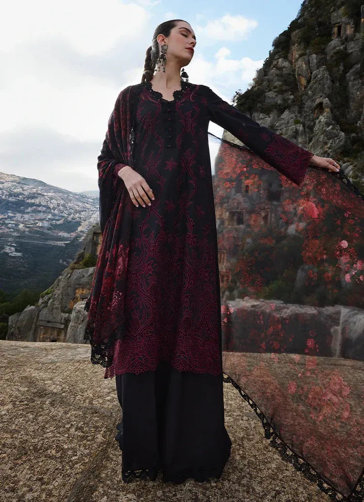 IMAGE-3PC LAWN EMBROIDERED SHIRT WITH CHIFFON PRINTED DUPATTA AND TROUSER-RP4543