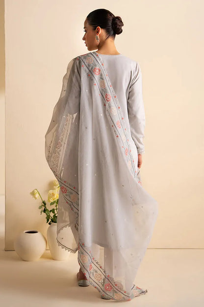 CROSS STITCH-3PC DHANAK EMBROIDERED SHIRT WITH ORGANZA EMBROIDRED DUPATTA AND TROUSER-RP116