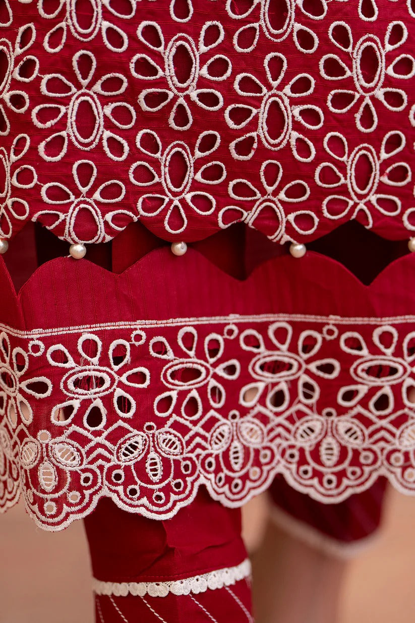 MIRAKHI LAWN 3PC - LAWN CHIKANKARI EMB SHIRT WITH LAWN TUBE SLUB DUPATTA AND LAWN DYED TROUSER | RP