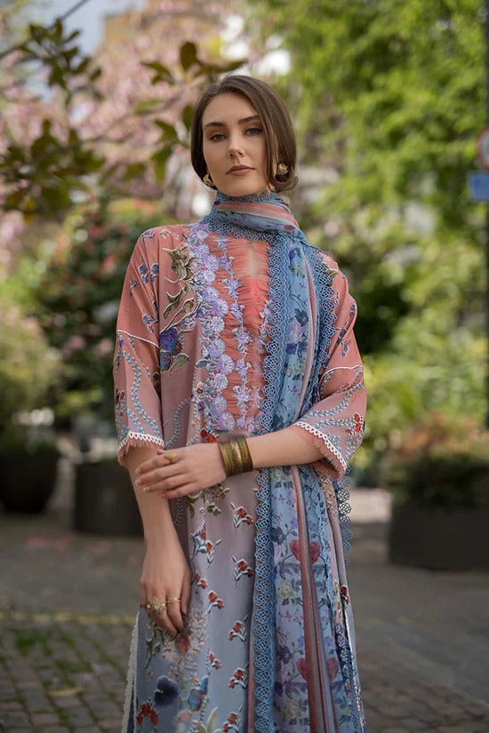 SOBIA NAZIR-3PC KARANDI PRINTED EMBROIDERED SHIRT WITH KARANDI PRINTED DUPATTA AND TROUSER-BIC-2565