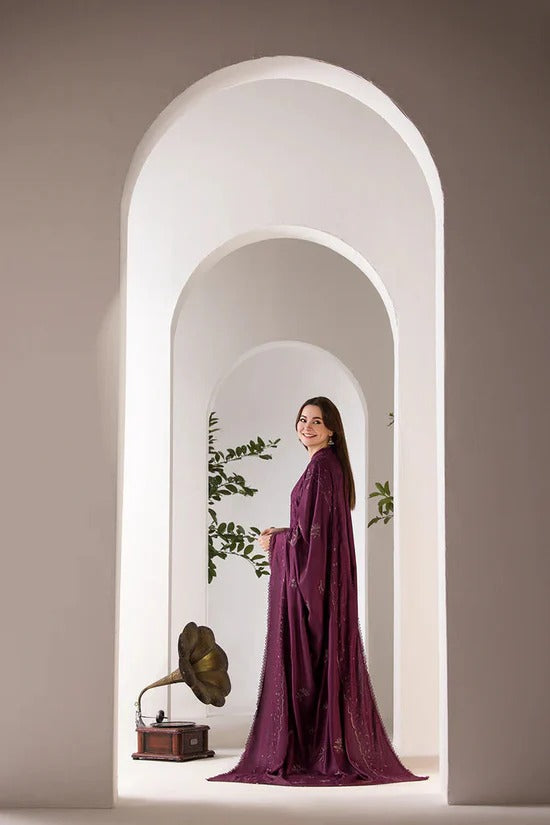 SOBIA NAZIR - 3PC DHANAK EMBROIDERED SHIRT WITH DHANAK EMBROIDERED SHAWL AND TROUSE-BIC-4002