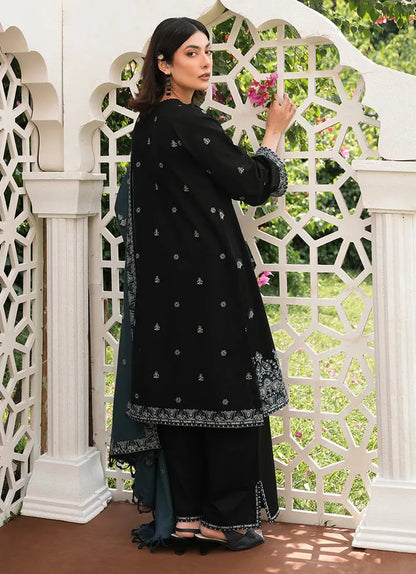 IMAGE - 3PC DHANAK EMBROIDERED SHIRT WITH DHANAK EMBROIDERED SHAWL & TROUSER-RP-3382