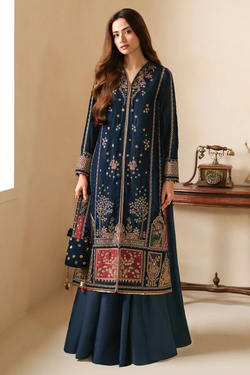 Jazmine 2Pcs Heavy Embroidered Velvet Suit With Velvet Trouser