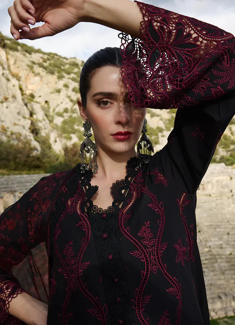 IMAGE-3PC LAWN EMBROIDERED SHIRT WITH CHIFFON PRINTED DUPATTA AND TROUSER-RP4543