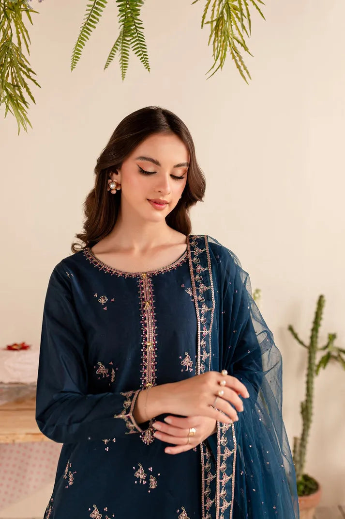 BATIK- 3PC DHANAK EMBROIDERED SHIRT DHANAK EMBROIDERED DUPATTA AND TROUSER-RP-3289