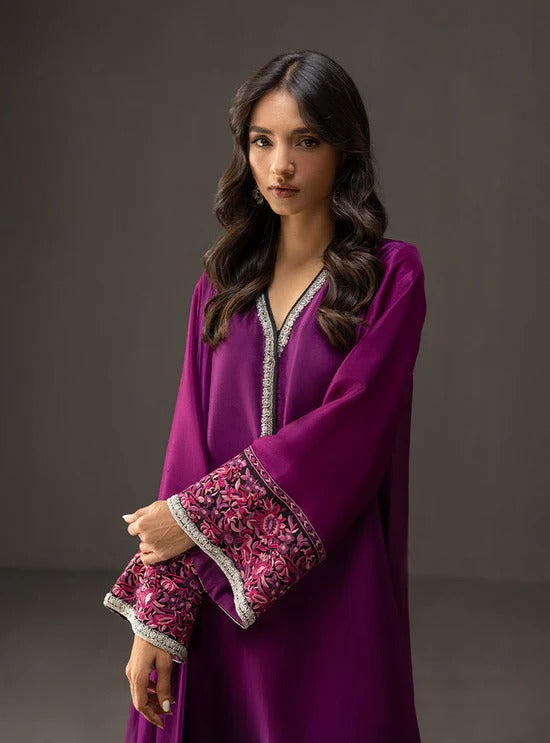 ZAINAB CHOTANI-3PC SHAMOZ SILK PRINT EMBROIDERED SHIRT WITH SOFT SILK PRINT DUPATTA & SILK TROUSER BIC-1716