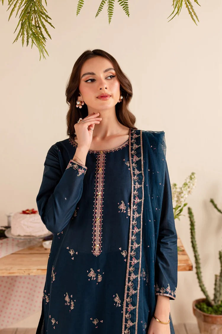 BATIK-3PC DHANAK EMBROIDERED SHIRT DHANAK EMBROIDERED SHAWL AND EMB TROUSER-BIC-4173