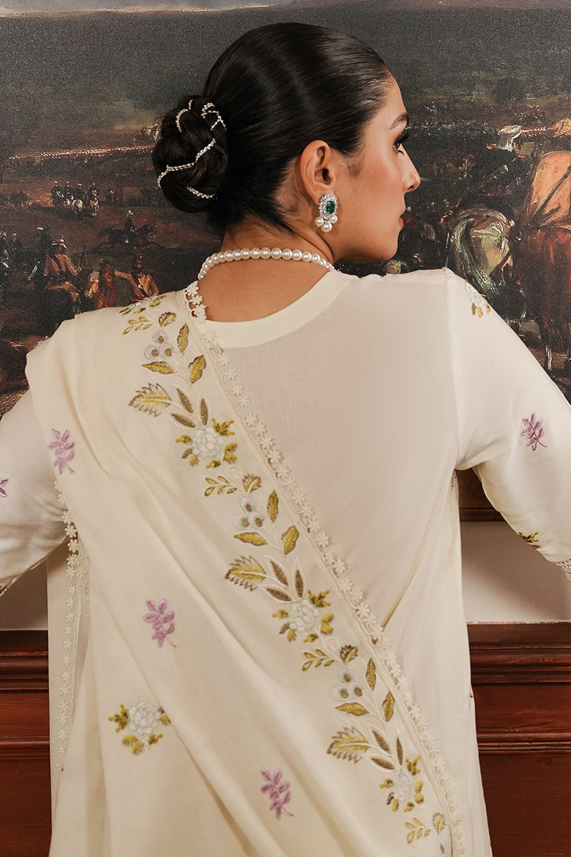 CROSS STITCH-3PC DHANAK EMBROIDERED SHIRT WITH DHANAK EMBROIDERED SHAWL AND TROUSER BIC-4161