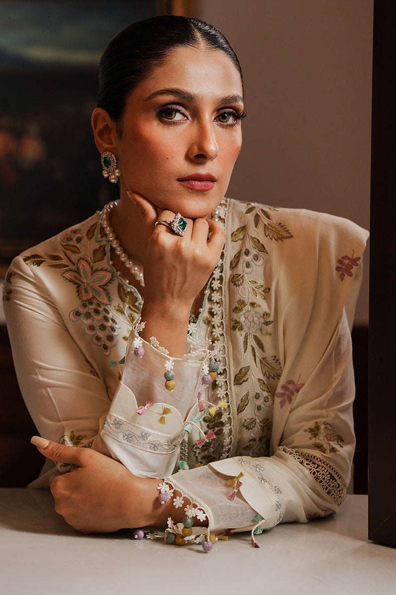 CROSS STITCH-3PC DHANAK EMBROIDERED SHIRT WITH DHANAK EMBROIDERED SHAWL AND TROUSER BIC-4161