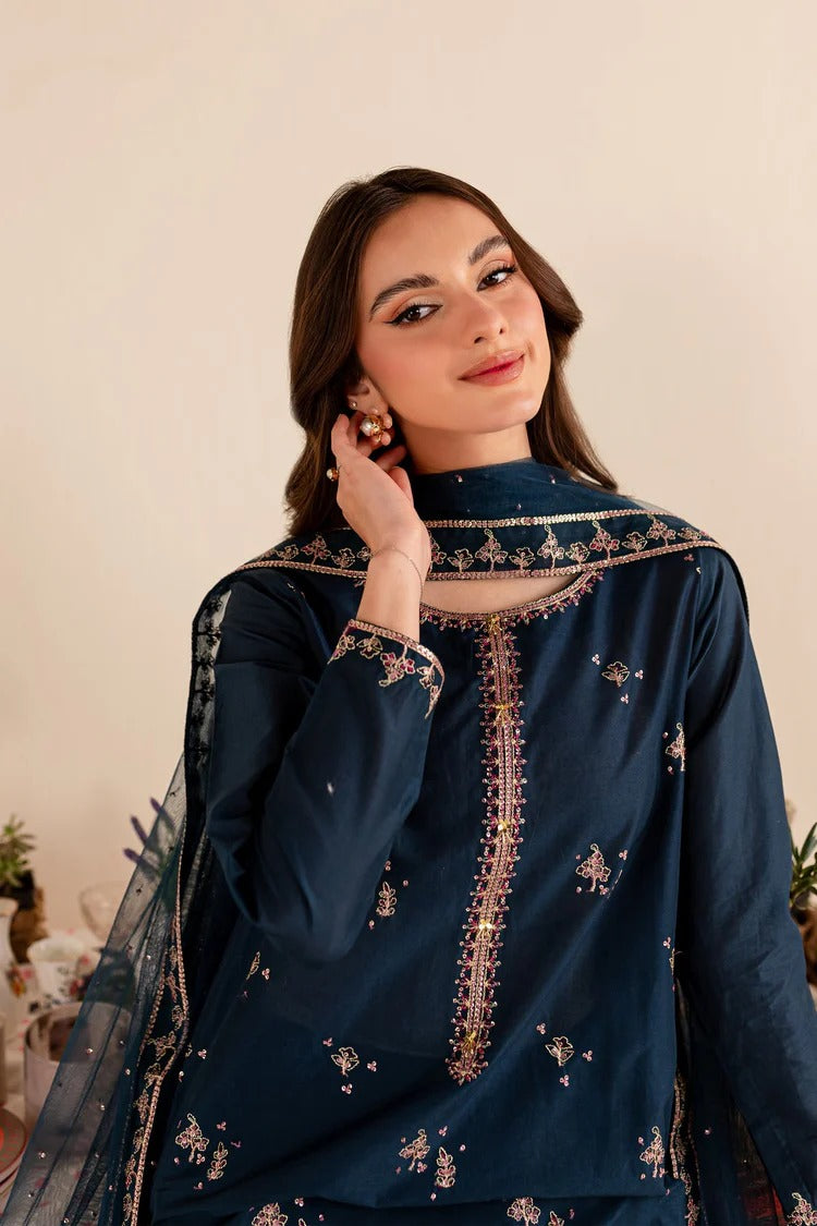 BATIK-3PC DHANAK EMBROIDERED SHIRT DHANAK EMBROIDERED SHAWL AND EMB TROUSER-BIC-4173
