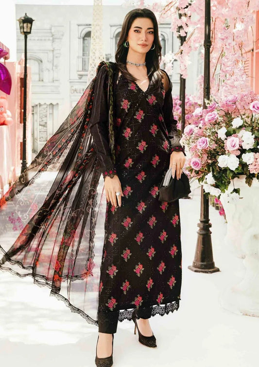 MARIA.B LAWN 3PC - LAWN EMB SHIRT WITH MONARK PRINTED DUPATTA AND LAWN DYED TROUSER | RP-3775