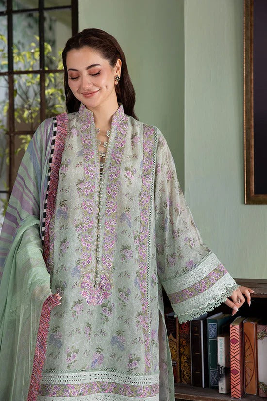 SOBIA NAZIR-3PC KARANDI PRINTED EMBROIDERED SHIRT WITH KARANDI PRINTED DUPATTA AND TROUSER-BIC-2564