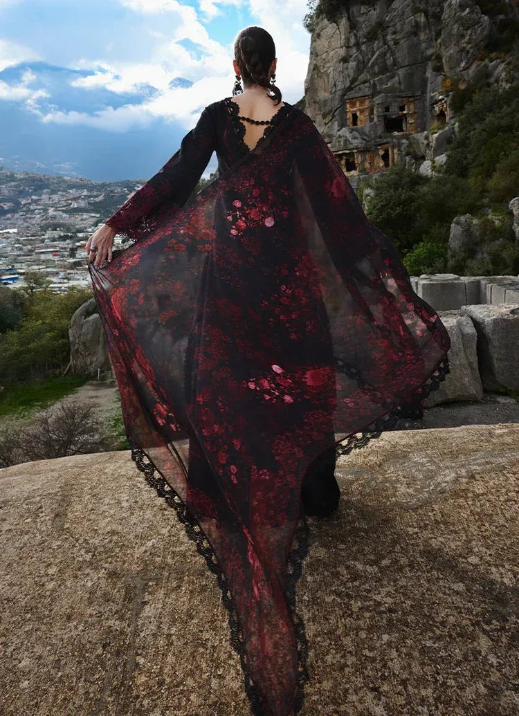 IMAGE-3PC LAWN EMBROIDERED SHIRT WITH CHIFFON PRINTED DUPATTA AND TROUSER-RP4543