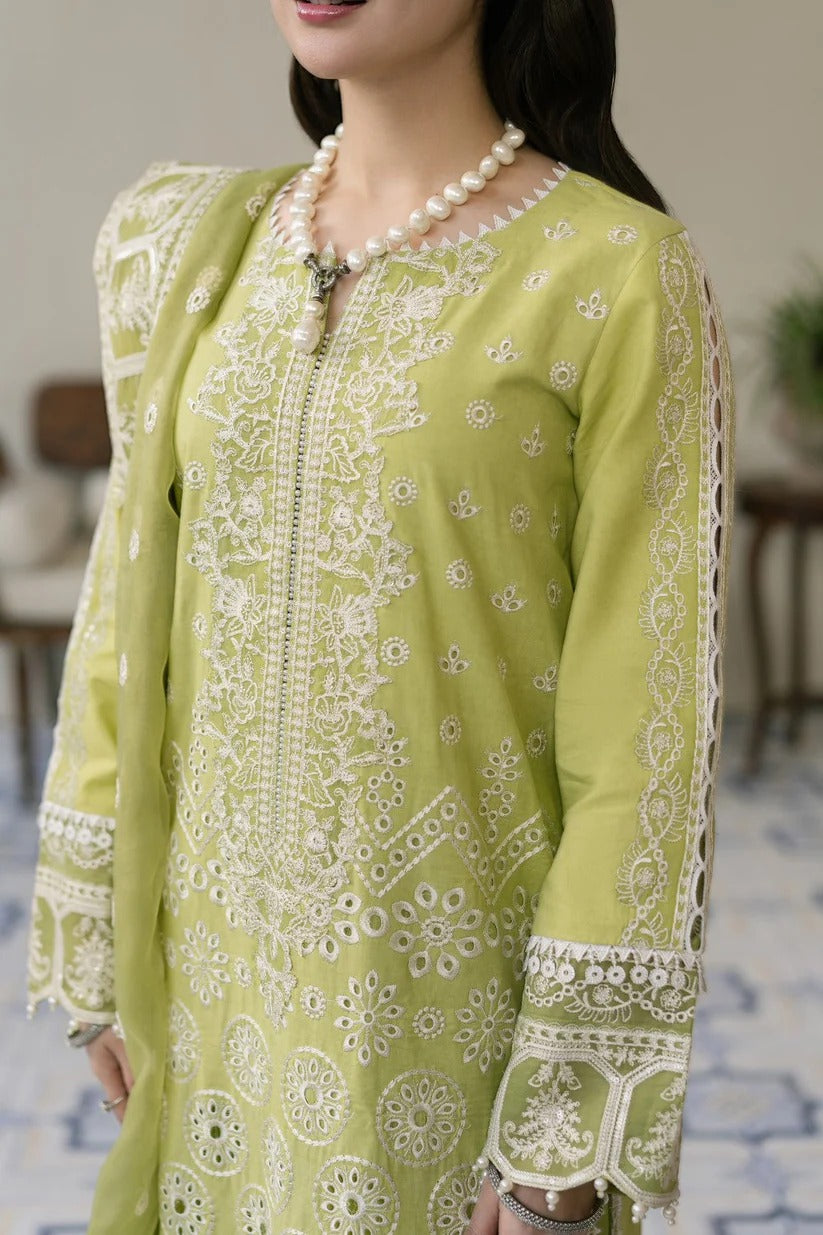 MARYUM N MARIA LAWN 3PC - LAWN EMB SHIRT WITH ORGANZA EMB DUPATTA AND LAWN DYED TROUSER | RP-3776