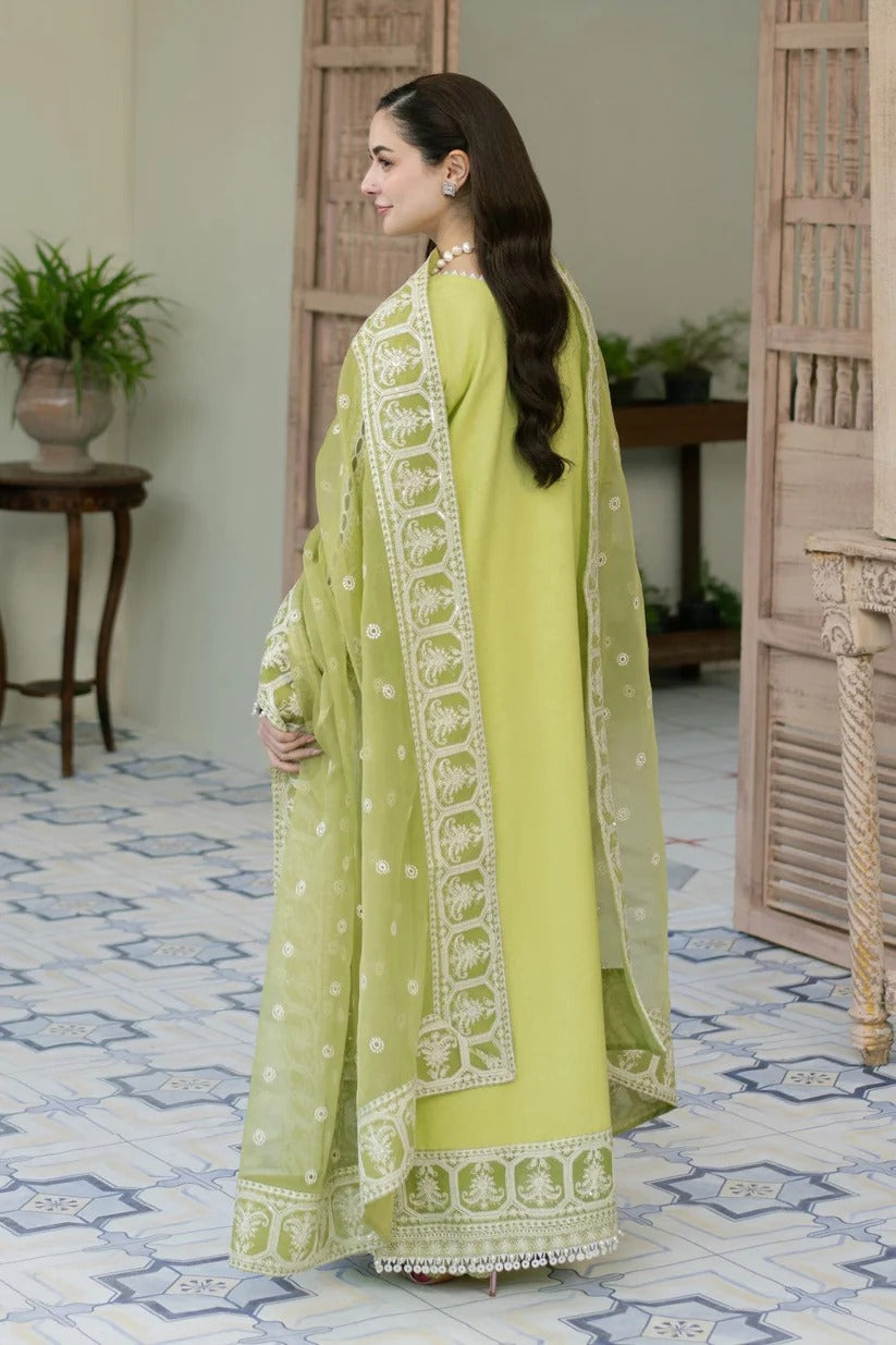 MARYUM N MARIA LAWN 3PC - LAWN EMB SHIRT WITH ORGANZA EMB DUPATTA AND LAWN DYED TROUSER | RP-3776