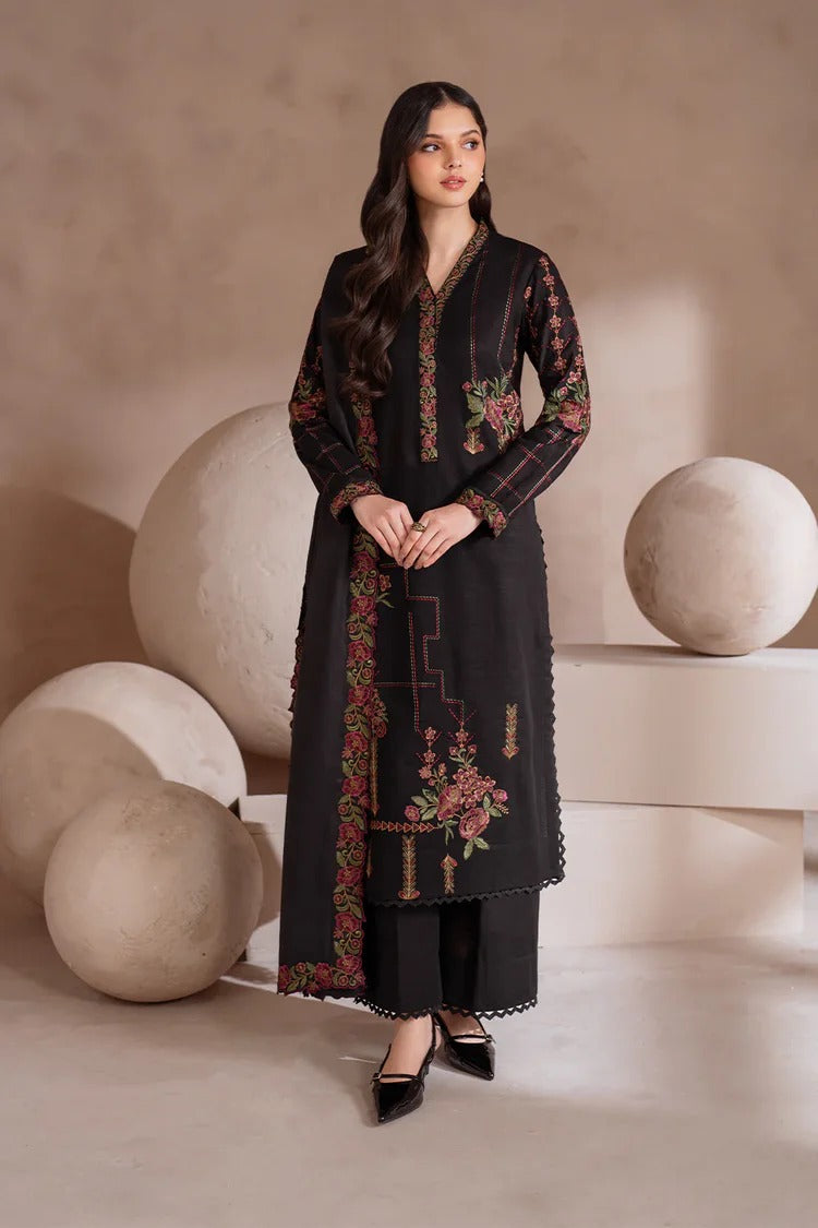 IZNIK-3PC DHANAK EMBROIDERED SHIRT WITH CHIFFON EMBROIDERED DUPATTA & TROUSER-BIC-4134