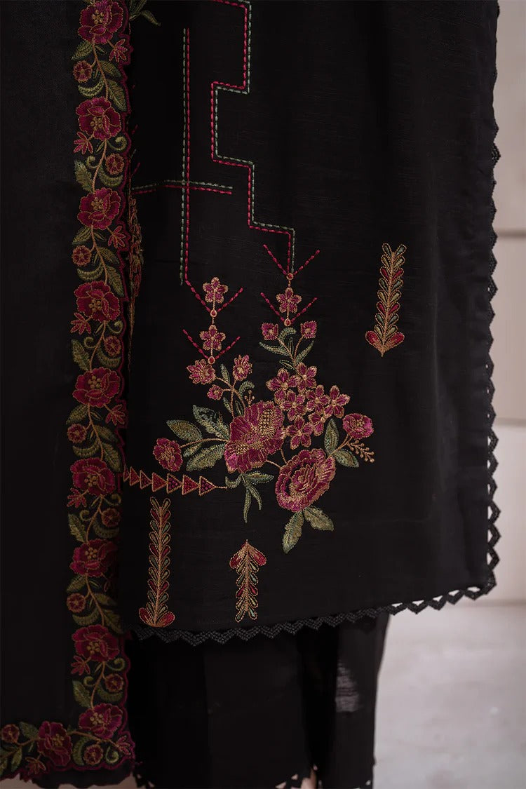 IZNIK-3PC DHANAK EMBROIDERED SHIRT WITH CHIFFON EMBROIDERED DUPATTA & TROUSER-BIC-4134
