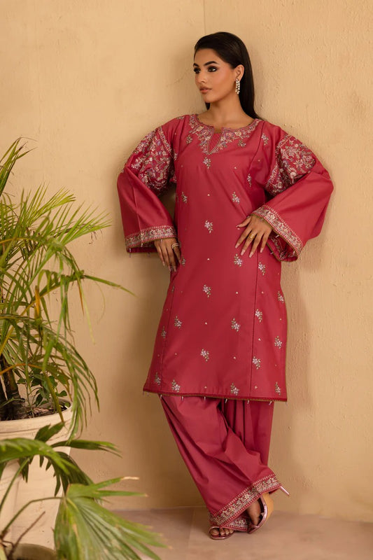 BATIK-2PC DHANAK EMBROIDERED SHIRT & EMBROIDERED TROUSER-BIC-114