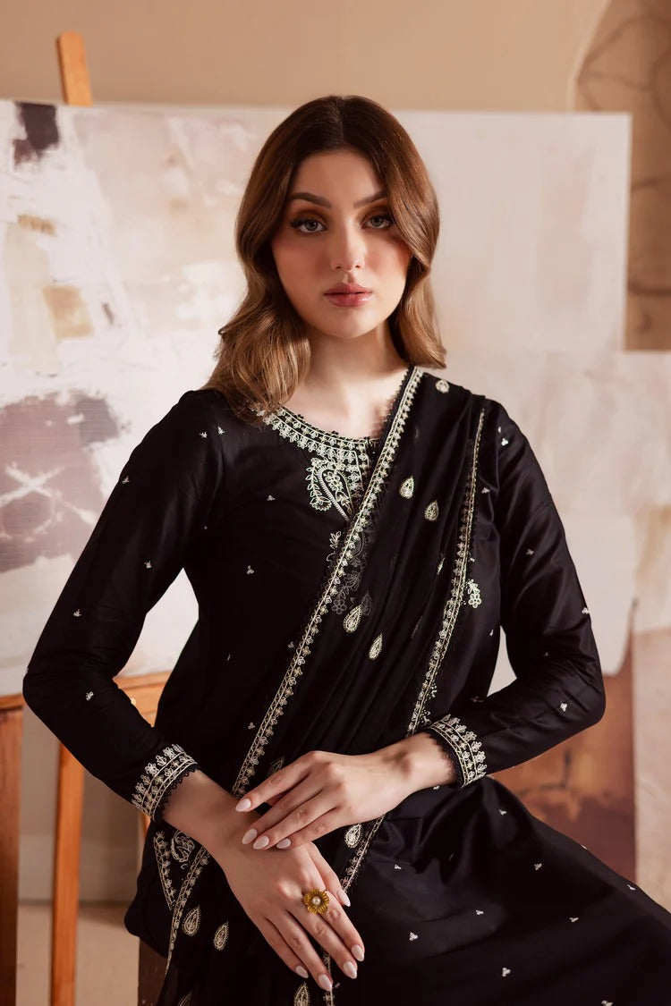 BATIK-3PC DHANAK EMBROIDERED SHIRT WITH CHIFFON EMBROIDERED DUPATTA AND TROUSER BIC-4155