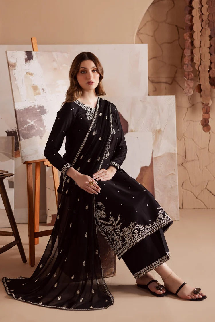 BATIK-3PC DHANAK EMBROIDERED SHIRT WITH CHIFFON EMBROIDERED DUPATTA AND TROUSER BIC-4155