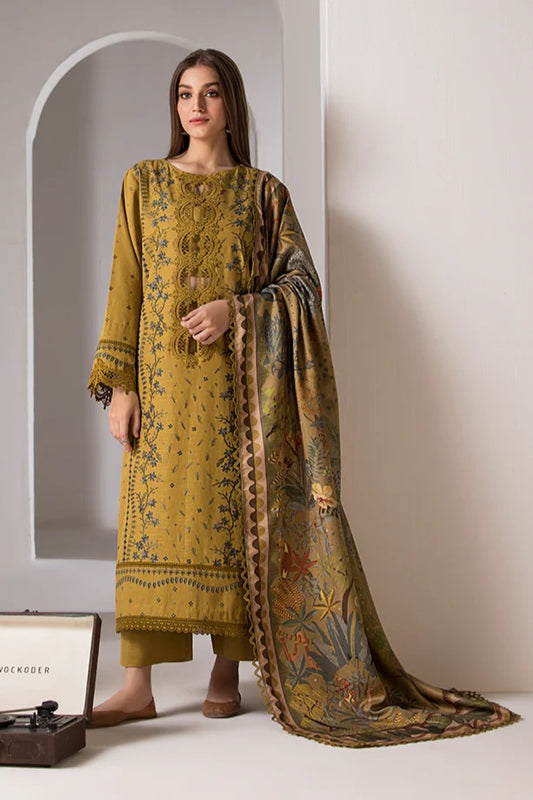 SOBIA NAZIR LAWN 3PC - LAWN EMB SHIRT WITH MONARK PRINTED DUPATTA AND LAWN DYED TROUSER | RP-3570